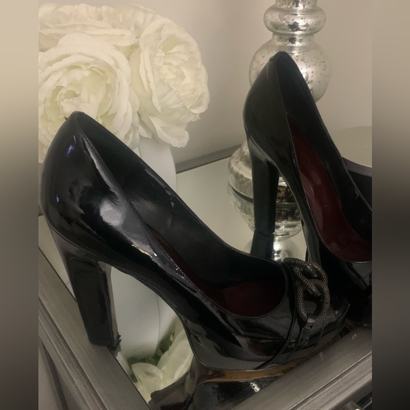 Jessica Simpson patent leather shoe with peep toe sz 10 - Picture 2 of 8